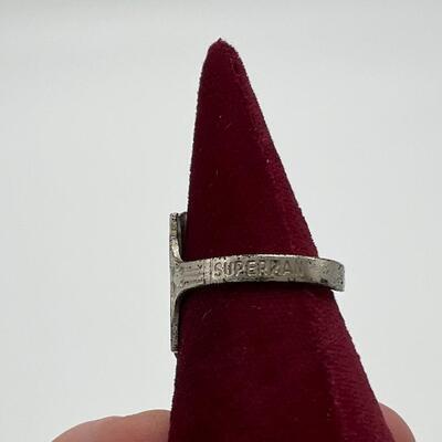 Very Rare Vintage Superman Tin Collectible Ring