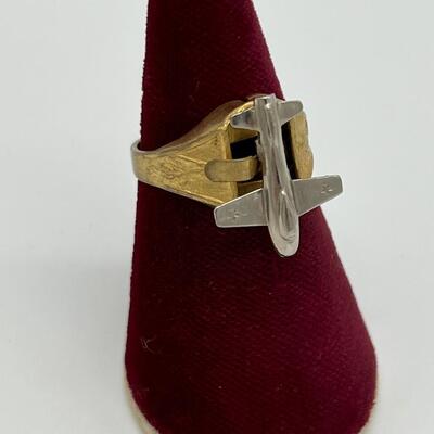 Rare 1940s Antique Superman Airplane Spring Loaded PEP Cereal Prize Ring