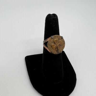 Vintage Rare 1950s Rootie Kazootie Four Leaf Clover Ring