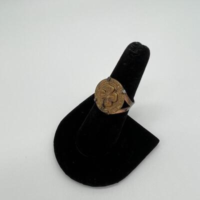 Vintage Rare 1950s Rootie Kazootie Four Leaf Clover Ring