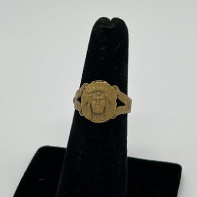 Antique Rare 1920s or 1930s Cigar Shop Native American Indian Chief Ring