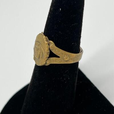 Antique Rare 1920s or 1930s Cigar Shop Native American Indian Chief Ring