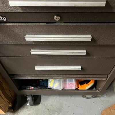 Lot of Quality Stacking and Rolling Kennedy Tool Cabinet Full of Tools