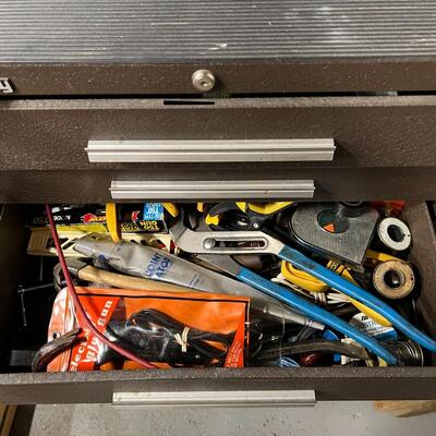 Lot of Quality Stacking and Rolling Kennedy Tool Cabinet Full of Tools
