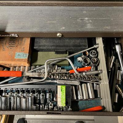 Lot of Quality Stacking and Rolling Kennedy Tool Cabinet Full of Tools