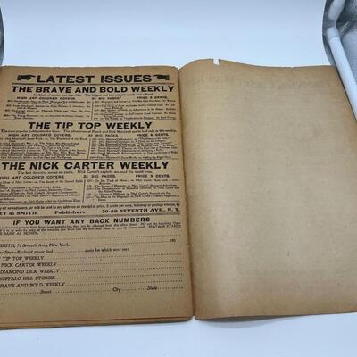 1909 Nick Carter New Weekly Magazine and 1920s or 1930s Nick Carter Club Badge B40