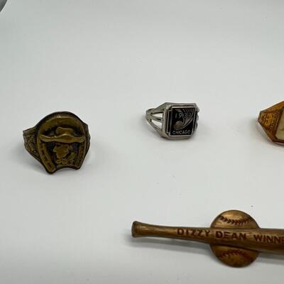 1920s and 1930s Lot of 8 Antique Rings and Pins