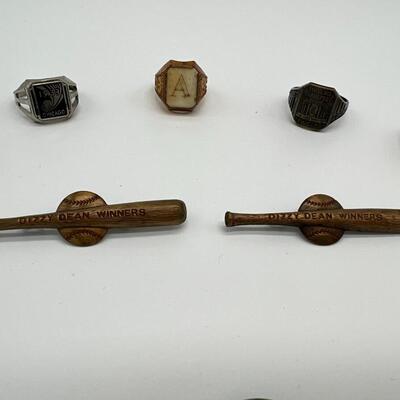 1920s and 1930s Lot of 8 Antique Rings and Pins