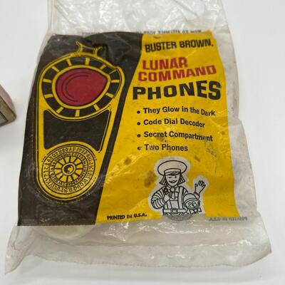 Antique Lot of 1906 Buster Brown Playing Cards and Vintage Lunar Command Phones