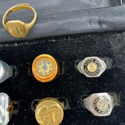 Lot of 13 Vintage Souvenir and Toy Prize Rings