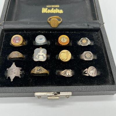Lot of 13 Vintage Souvenir and Toy Prize Rings
