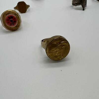 Lot of 13 Vintage Souvenir and Toy Prize Rings