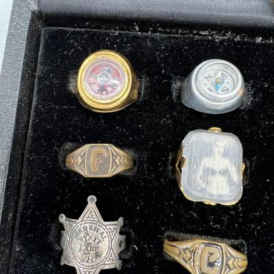 Lot of 13 Vintage Souvenir and Toy Prize Rings