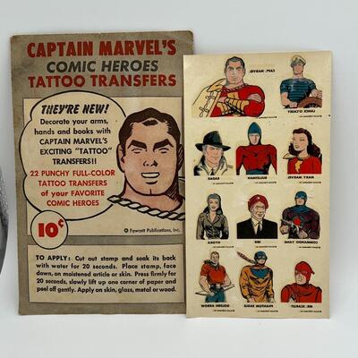 Antique 1940s Captain Marvel Collectibles Ephemera and Pins