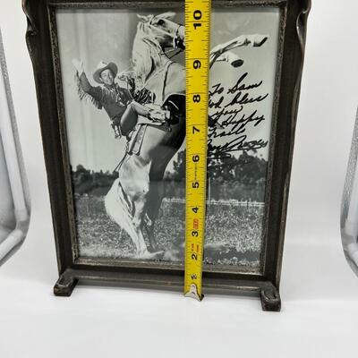 Rare Hand Signed Roy Rogers Framed Autographed Photo of Roy Riding his Horse Trigger