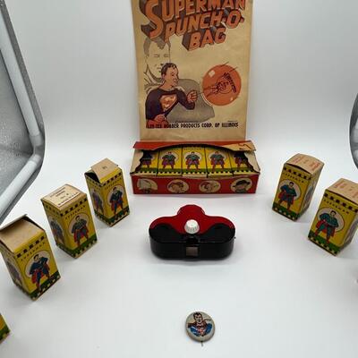 Lot of 1940s Superman Collectibles Toys and Ephemera