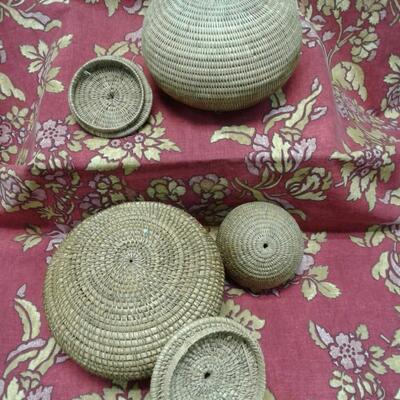 3 Reed Coiled baskets