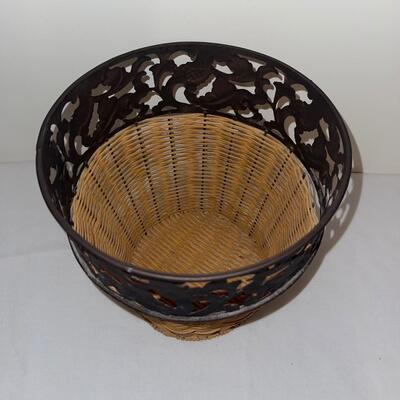 Ceramic and Glass Candleholders and Wastebasket (LR-SW)