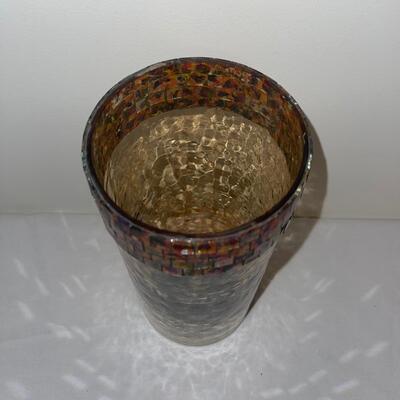 Ceramic and Glass Candleholders and Wastebasket (LR-SW)