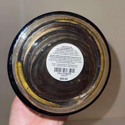 Ceramic and Glass Candleholders and Wastebasket (LR-SW)