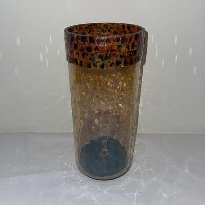 Ceramic and Glass Candleholders and Wastebasket (LR-SW)