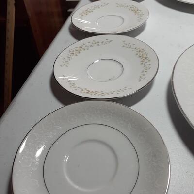 Assorted china plates and cups