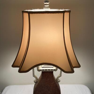 Textured Lamp with Unique Beige Lampshade (LR-SW)
