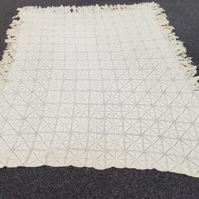 Lovely handcrafted  Ivory Bed Cover