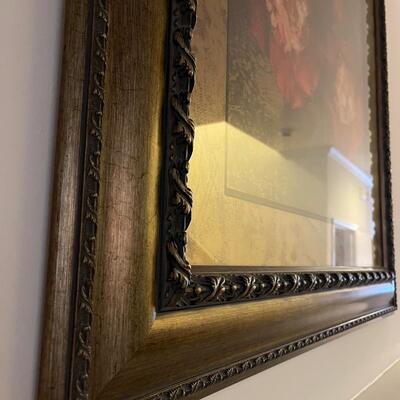 Large Framed Artwork of Red Flowers (LR-SW)