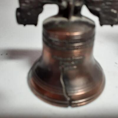 Lot of 3 Bells incl. Glass bell fridge magnet and liberty bell
