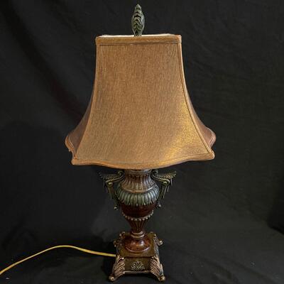 Table Lamp with Bronze Lampshade and Long Treasure Box (H-SW)