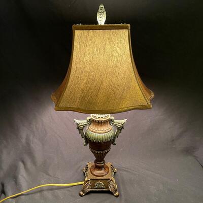 Table Lamp with Bronze Lampshade and Long Treasure Box (H-SW)
