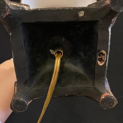 Table Lamp with Bronze Lampshade and Long Treasure Box (H-SW)