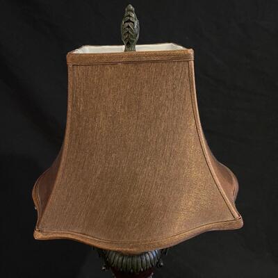 Table Lamp with Bronze Lampshade and Long Treasure Box (H-SW)