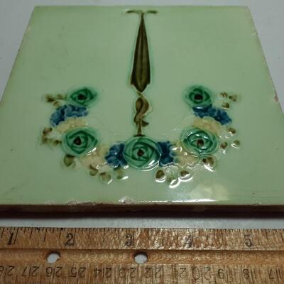 6in vintage decorative ceramic tile