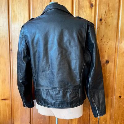 WILSONâ€™S BLACK LEATHER INSULATED MOTORCYCLE JACKET - SIZE LARGE