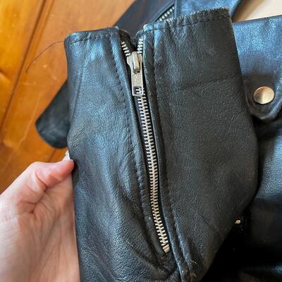WILSONâ€™S BLACK LEATHER INSULATED MOTORCYCLE JACKET - SIZE LARGE