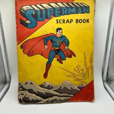 Rare 1940s Superman Scrapbook with Vintage News and Photo Clippings Ephemera