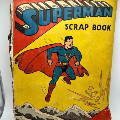 Rare 1940s Superman Scrapbook with Vintage News and Photo Clippings Ephemera