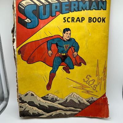 Rare 1940s Superman Scrapbook with Vintage News and Photo Clippings Ephemera
