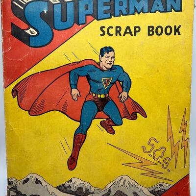 Rare 1940s Superman Scrapbook with Vintage News and Photo Clippings Ephemera