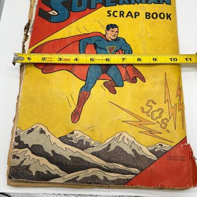 Rare 1940s Superman Scrapbook with Vintage News and Photo Clippings Ephemera