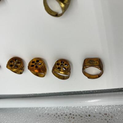 Lot of 21 Tom Mix Rings Badges Pins and Pendants from 1940s and 1950s