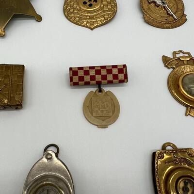 Lot of 21 Tom Mix Rings Badges Pins and Pendants from 1940s and 1950s
