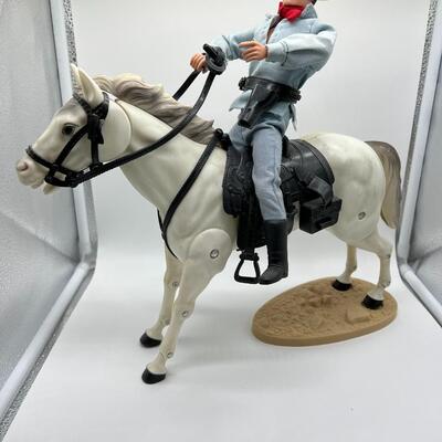Vintage Lone Ranger and Tonto Action Figure with Horse Figurines that Bend