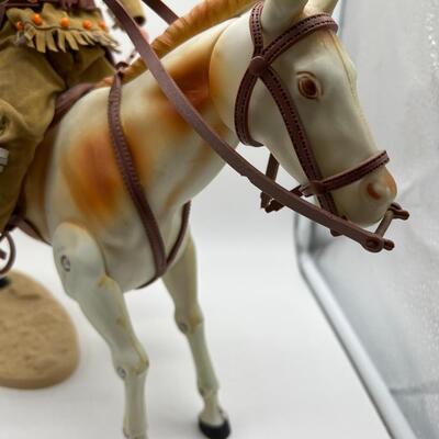 Vintage Lone Ranger and Tonto Action Figure with Horse Figurines that Bend