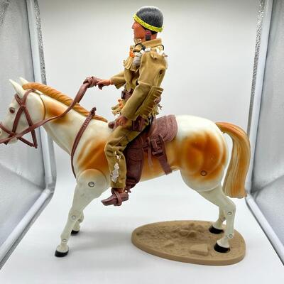 Vintage Lone Ranger and Tonto Action Figure with Horse Figurines that Bend