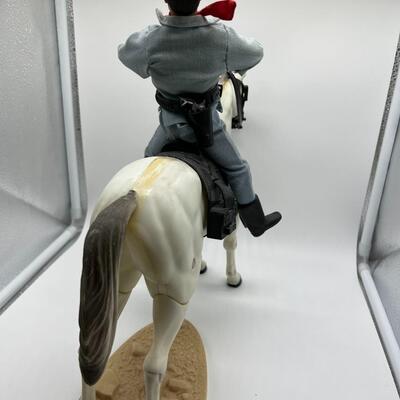 Vintage Lone Ranger and Tonto Action Figure with Horse Figurines that Bend