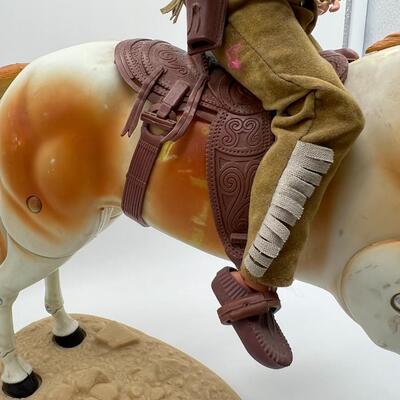 Vintage Lone Ranger and Tonto Action Figure with Horse Figurines that Bend