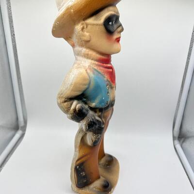 Antique Circa 1948 Chalkware Lone Ranger Cowboy Kid Statue Figurine Prize from Playland in Seattle